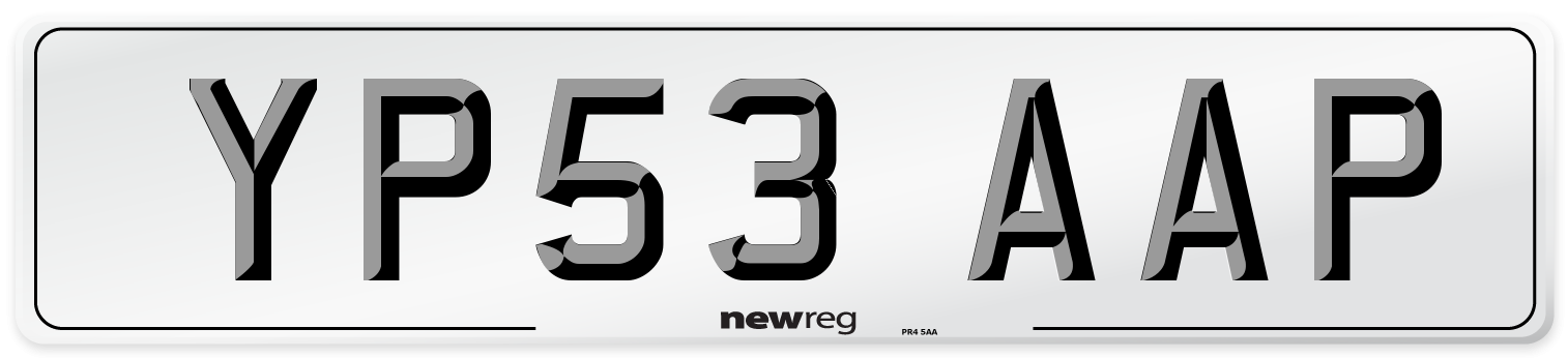 YP53 AAP Number Plate from New Reg